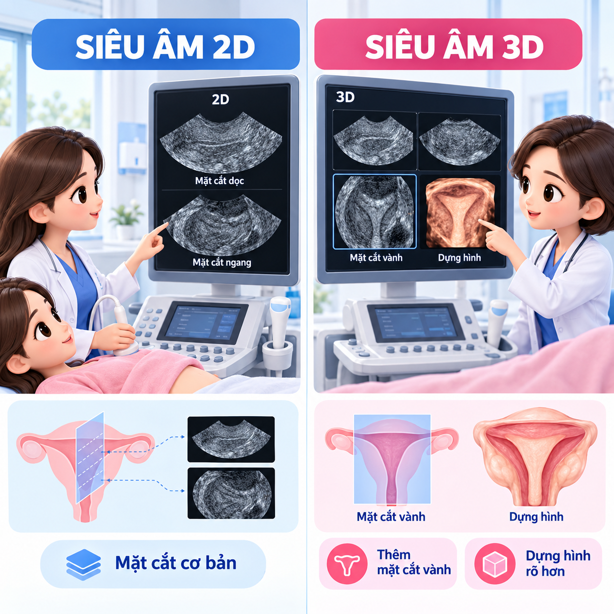 Siêu âm 3D phụ khoa là gì? Khác gì siêu âm 2D và có vai trò gì trong hiếm muộn?