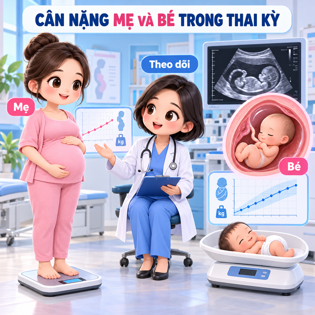 Cân nặng mẹ và bé trong thai kỳ