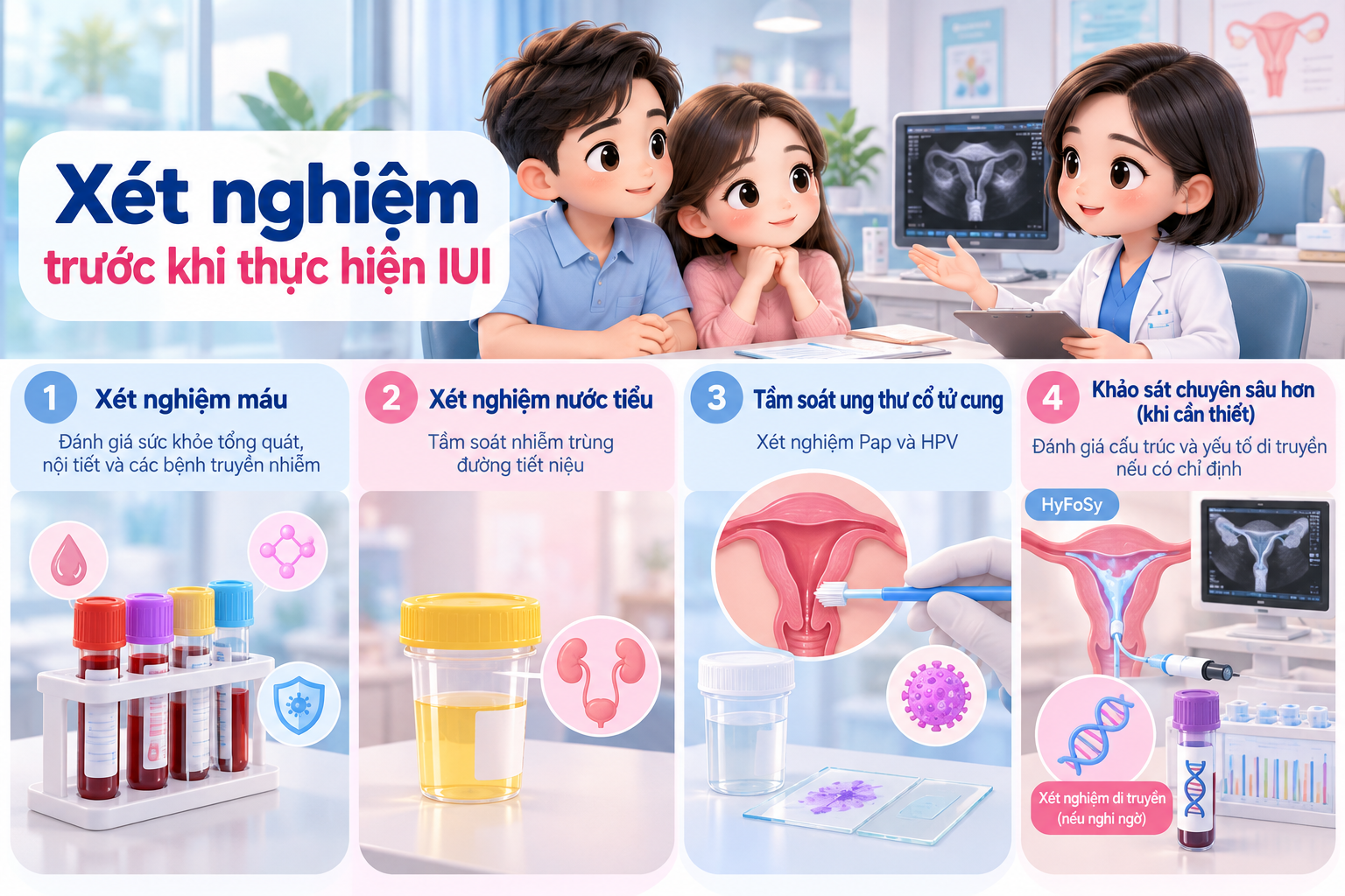 Xét nghiệm cần chuẩn bị trước khi thực hiện IUI