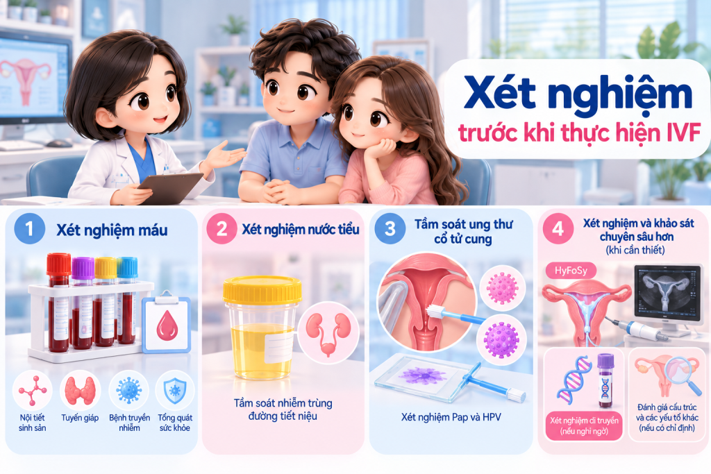 Xét nghiệm trước khi thực hiện IVF